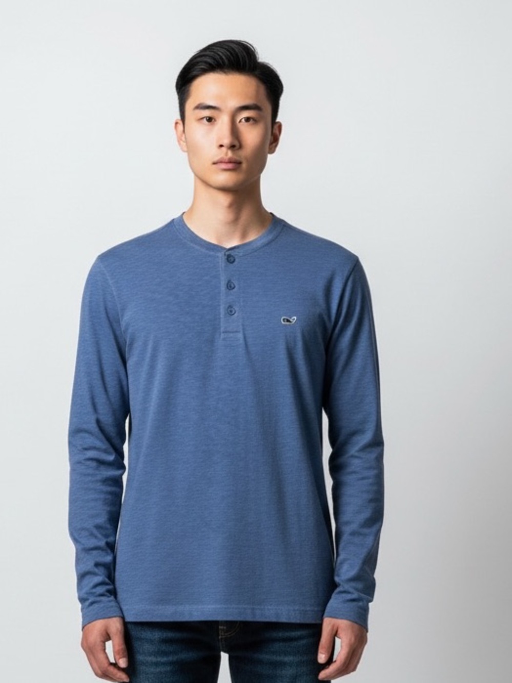 NWT Vineyard Vines Men’s XL Blue Garment Dyed Cotton Long Sleeve Henley Size XL